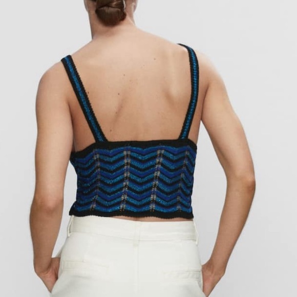 Lurex geometric openwork top from MANGO - Picture 3 of 4